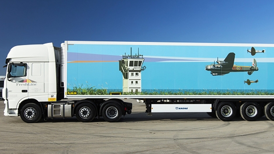 Convoy public art on side of a lorry